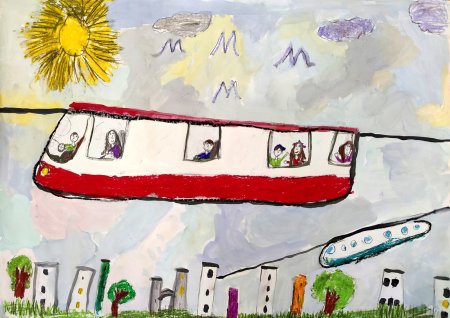 Детский рисунок транспорт будущего