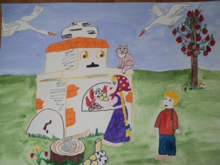 Рисунок к сказке гуси лебеди