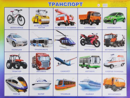Транспорт карточки для детского сада