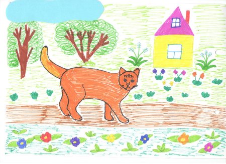 Детские рисунки кошек