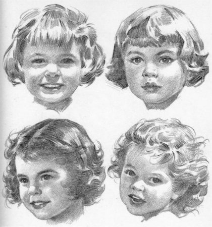 Портрет младенца карандашом