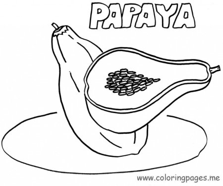 Раскраска папайя фрукт