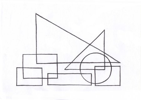 Композиция из геометрических фигур на плоскости