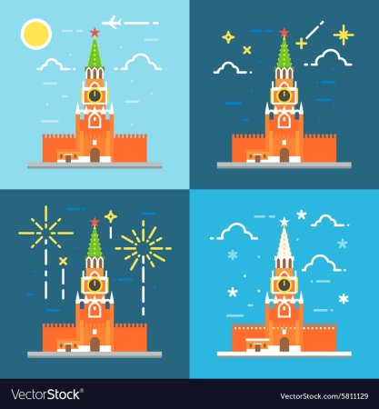 Спасская башня Московского Кремля рисунок для детей