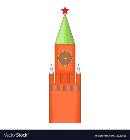 Спасская башня Московского Кремля раскраска