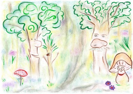 Рисунки леса легкие