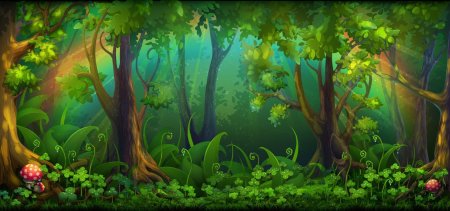 Лес мультяшный