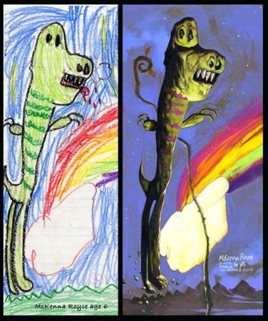 Детские рисунки перерисовать