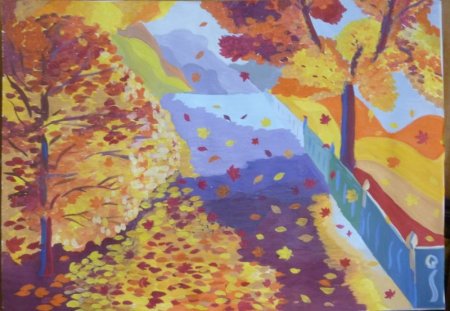 Рисунок на тему осенняя пора очей очарованье