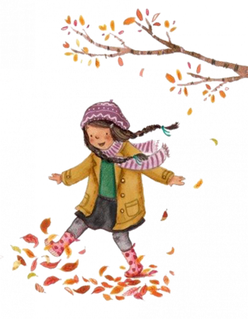Дети осенью рисунок