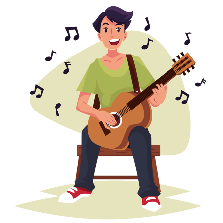 Музыкант мультяшный