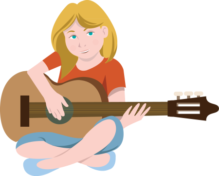 Гитарист на белом фоне