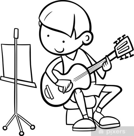 Гитарист раскраска