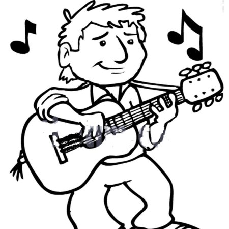 Мультяшный гитарист