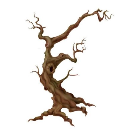 Коряга на прозрачном фоне