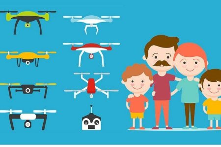 Рисунок мальчик управляет квадрокоптером