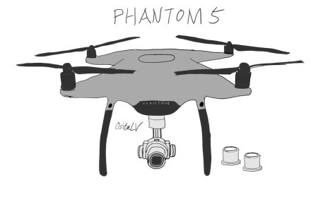 Квадрокоптер DJI Phantom чертеж