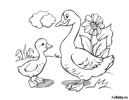 Гусь нарисованный