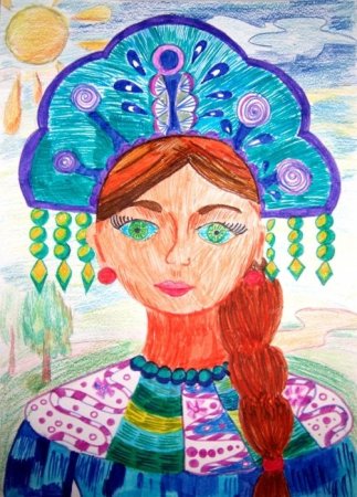 Портрет мамы цветными карандашами