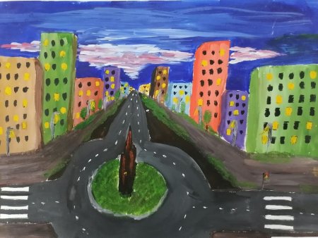 Детские рисунки города