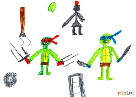 Черепашки ниндзя рисовать для детей