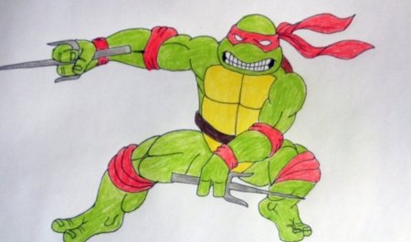 Нарисовать Рафаэля Черепашки ниндзя