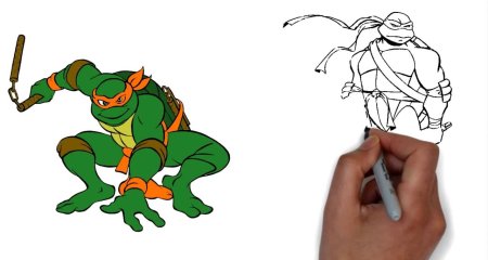 Нарисовать черепашку ниндзя