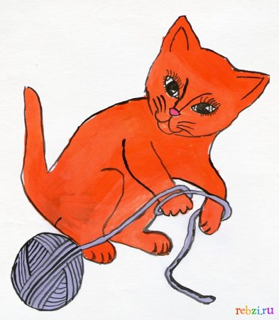 Детский рисунок кота