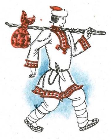 Рисование мужского русского народного костюма