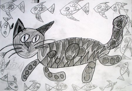 Детские рисунки котов