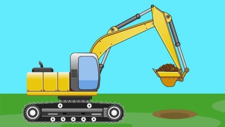 Экскаватор мультяшный