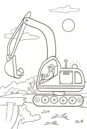 Профессия экскаваторщик раскраски для детей