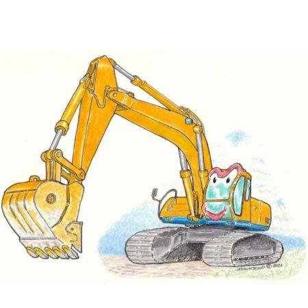 Экскаватор мультяшный