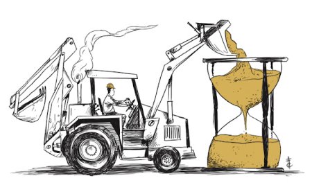 Карикатура экскаваторщик