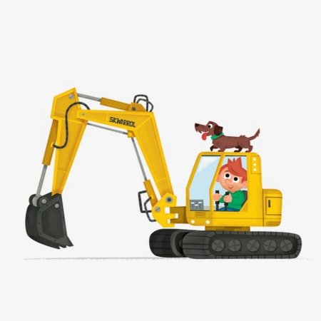 Экскаватор детский рисунок