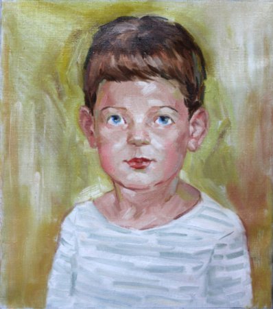 Портрет мальчика цветными карандашами