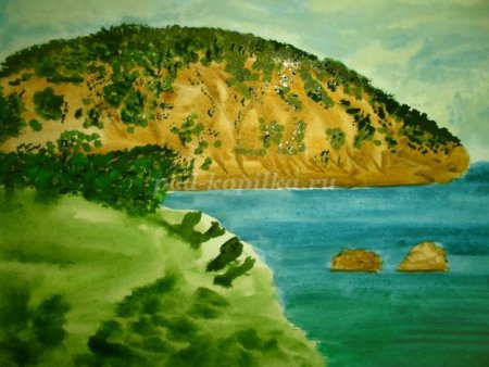 Детские рисунки медведь гора