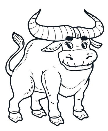 Буйвол раскраска