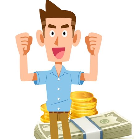 Человек с деньгами вектор