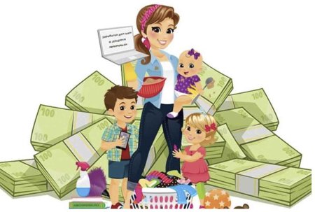 Мама в декрете иллюстрация