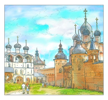 Ростов Великий Ростовский Кремль рисунок