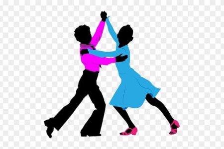 Силуэты детей танцующих бальные танцы