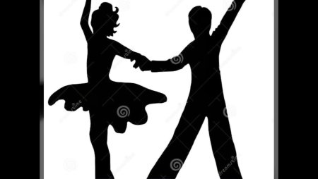 Силуэт танцующей пары детей