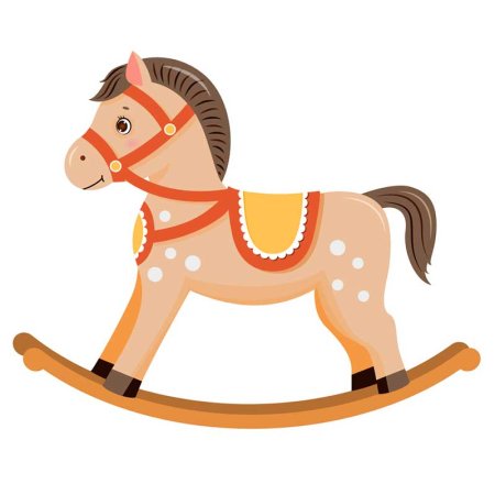 Игрушка лошадка на прозрачном фоне