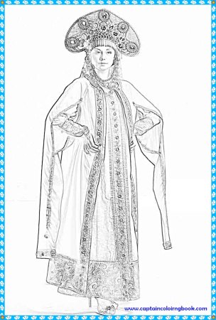 На каком из рисунков нарисована крестьянка Боярыня раскрась