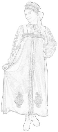 Русский национальный костюм женский раскраска