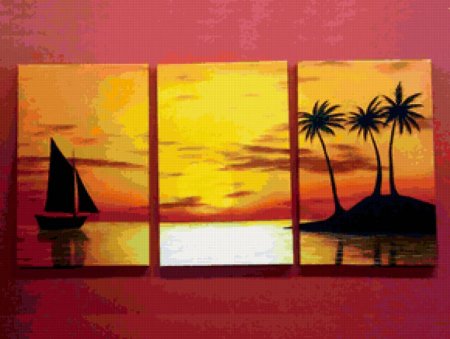 Триптих гуашью