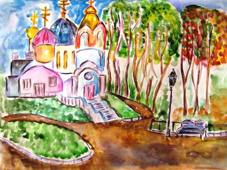 Детские рисунки города