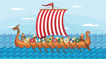 Корабль викингов рисунок