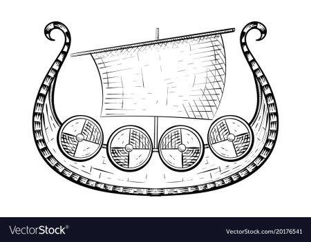 Ладья викингов силуэт